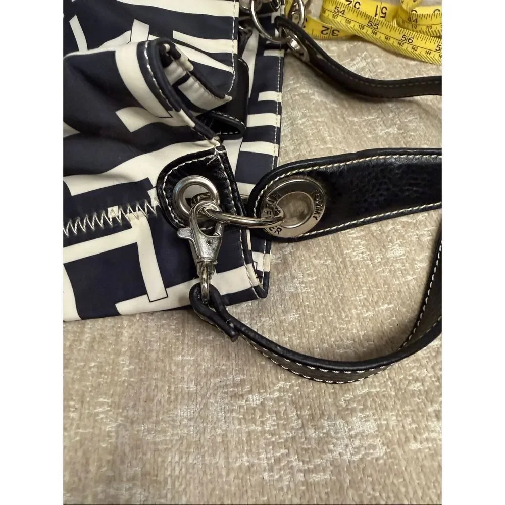 Tommy Hilfiger Women's Monogram Leather Canvas Crossbody Shoulder Bag Multicolor